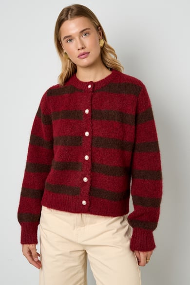 Polyester fiber (polyester) Knit cardigan Stripes Casual Fall/Winter  Clothes h5 Picture4
